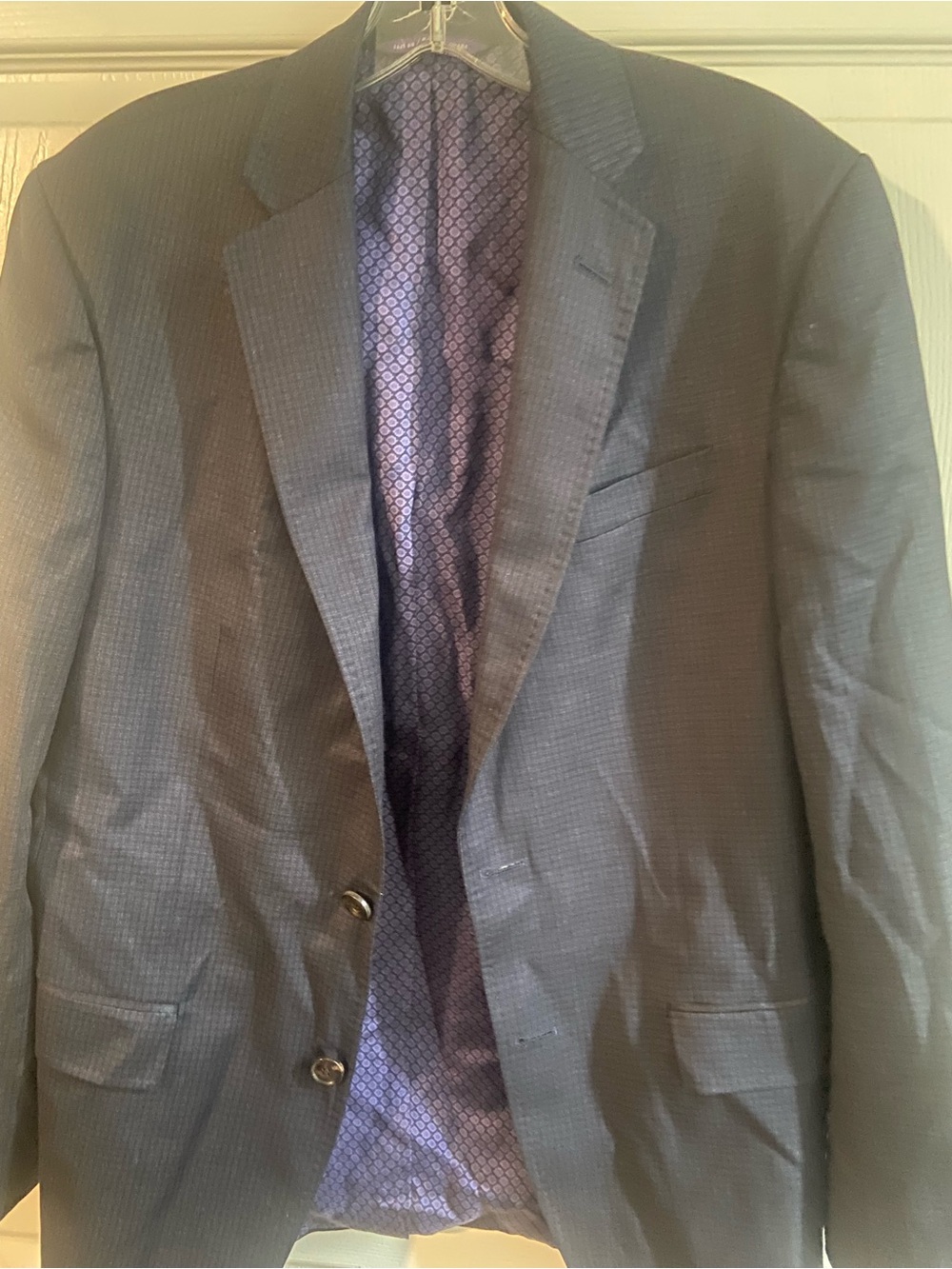 Ted Baker London Navy Pinstripe Blazer with Purple Lining
